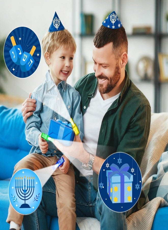 HALOGATE 28PCS Hanukkah Decorations Finger Lights, Hanukkah Party Favors Light Up Toys Bulk for Kids Goodie Bags Stuffers Party Supplies Chanukkah Decor Classroom Prizes Gifts - Image 5